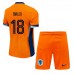 Maillot de foot Pays-Bas Donyell Malen #18 Domicile vêtements enfant Europe 2024 Manches Courtes (+ pantalon court)